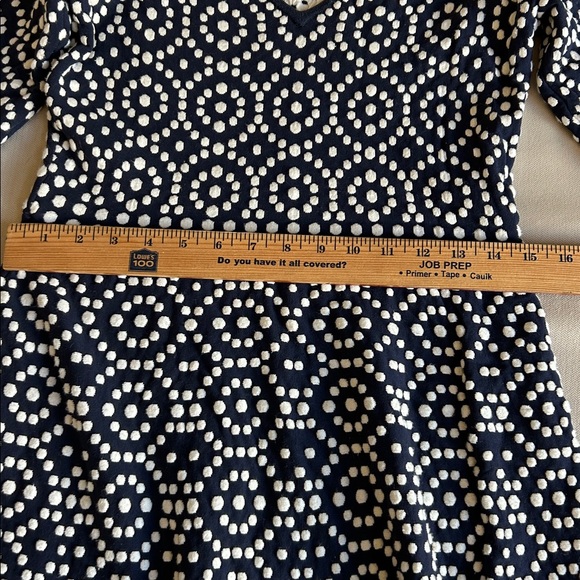 Boden Annabel Knit A Line Fit  Flare Polka‎ Dot Dress 3/4 Sleeve V-Neck Size 8 R - Picture 10 of 13